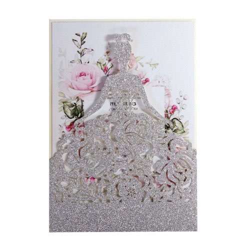 Silvery Laser Invitation Card Marriage Invitation Card Glitter Paper